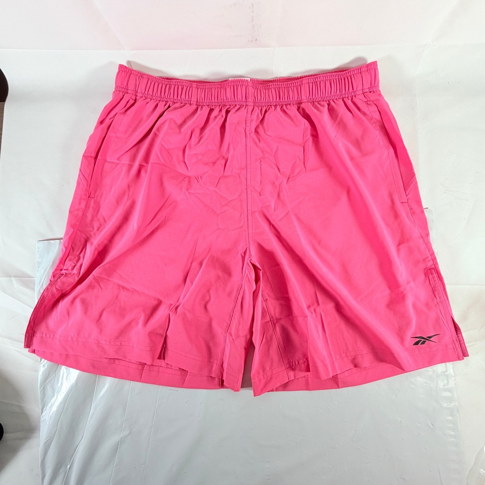 Reebok Austin Short Mens Large Pursuit Pink Training Gym Running Speedwick NWT‎